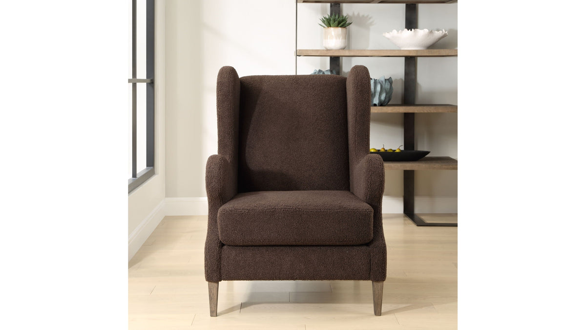 Serpentine - Brown Fabric Accent Chair