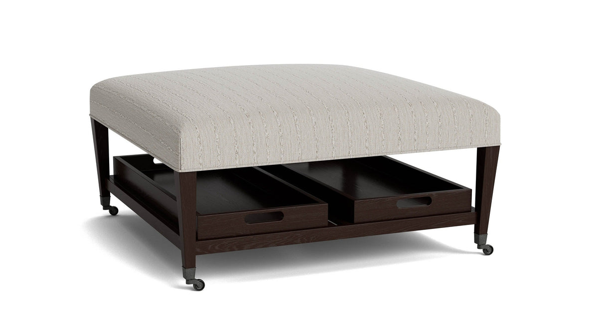 Kara Ottoman with Trays and Casters