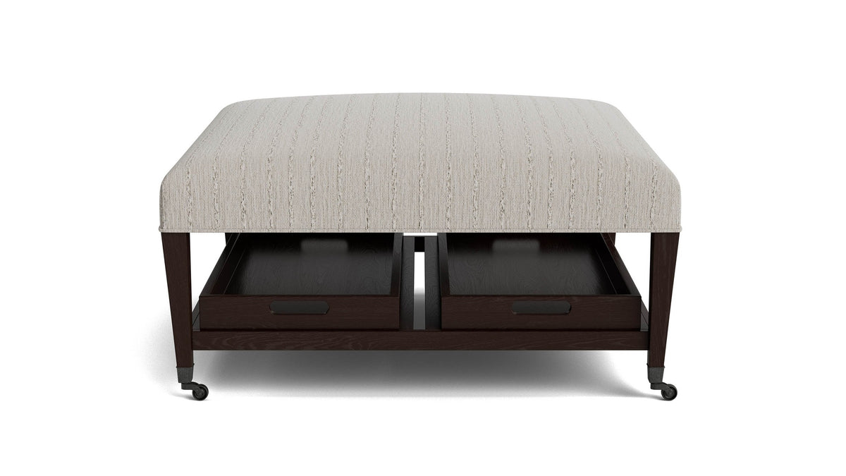 Kara Ottoman with Trays and Casters