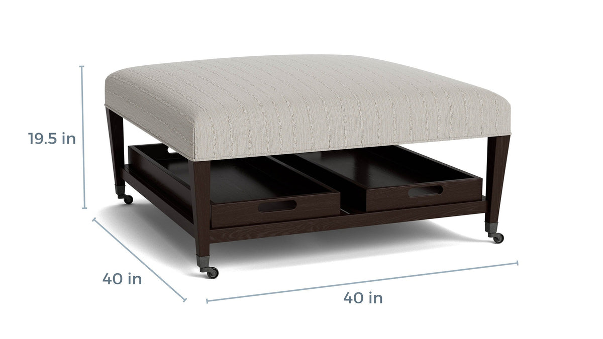 Kara Ottoman with Trays and Casters