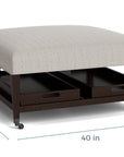 Kara Ottoman with Trays and Casters