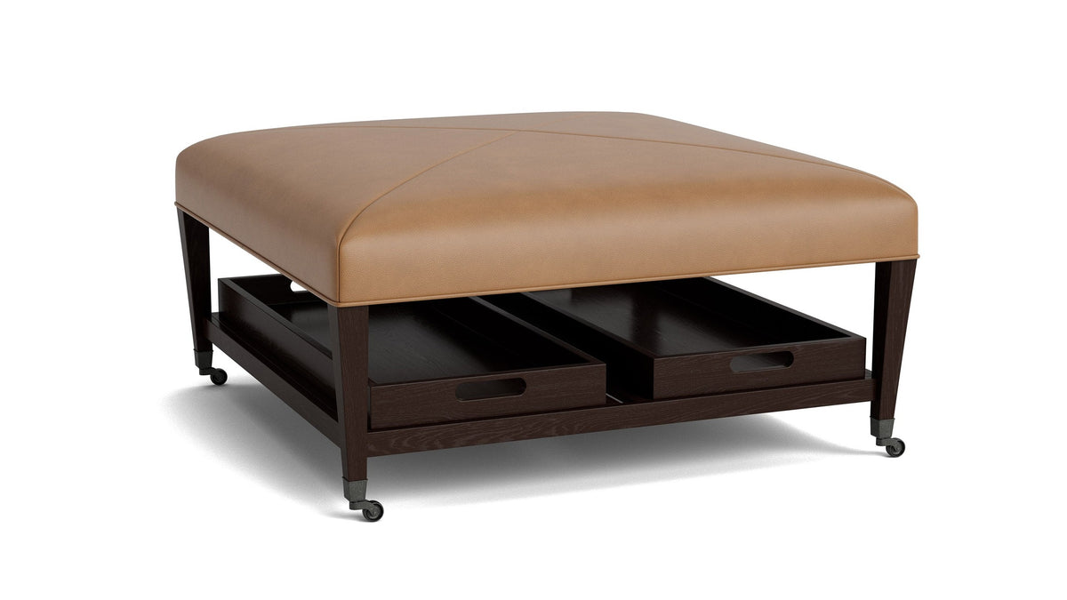 Kara Ottoman with Trays and Casters