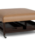 Kara Ottoman with Trays and Casters
