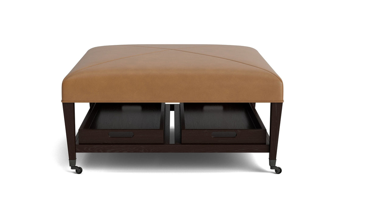Kara Ottoman with Trays and Casters