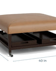 Kara Ottoman with Trays and Casters