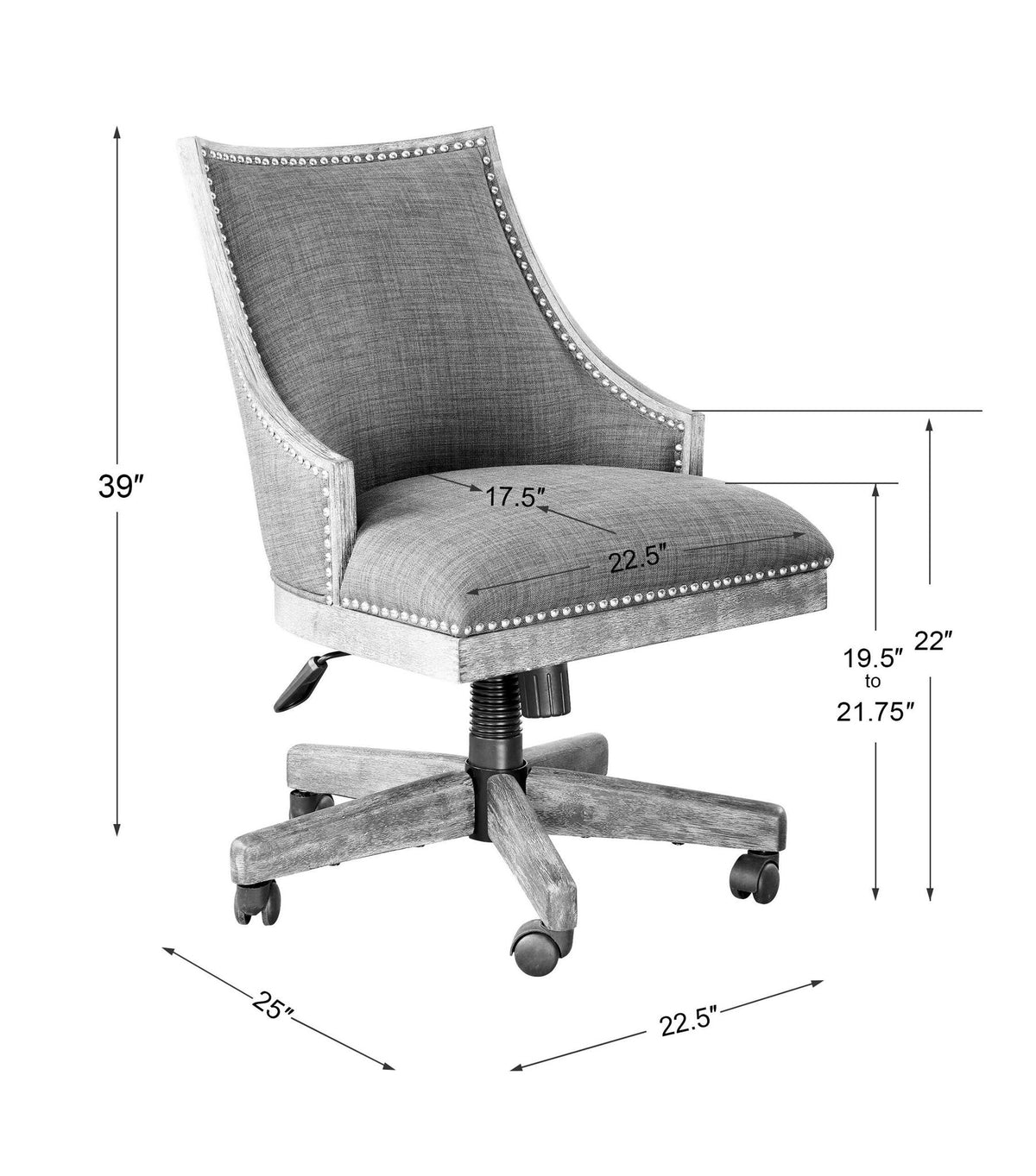 Aidrian - Desk Chair - Charcoal