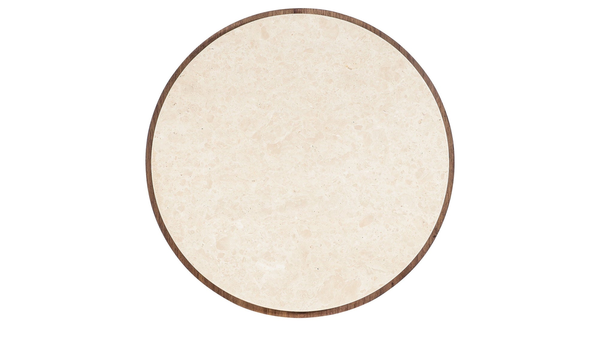 Eleana - Marble Top Round End Table - Medium Wood