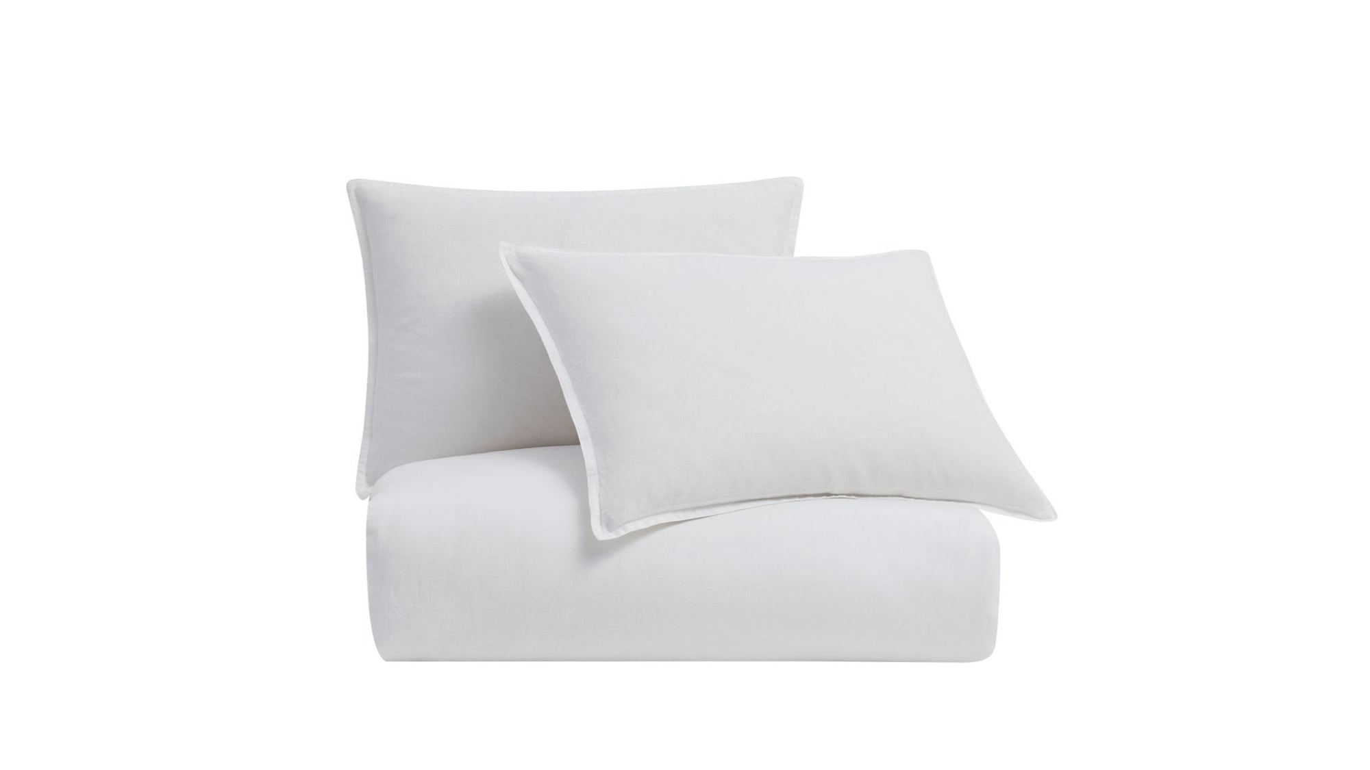 100% French Flax Linen - Queen Duvet Cover Set Set of 3 - White