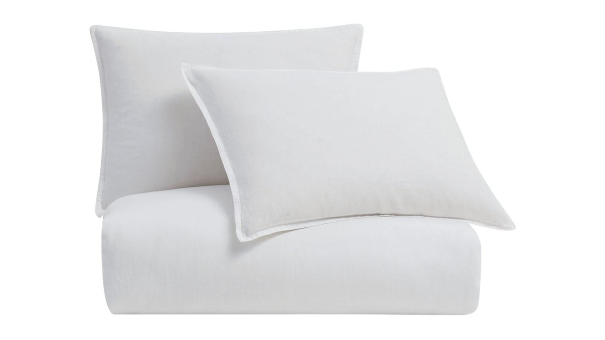 100% French Flax Linen - Queen Duvet Cover Set Set of 3 - White