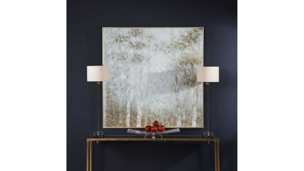 Cotton Woods - Hand Painted Canvas - Light Blue