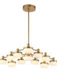 Wedge - 12 Light LED Brass Chandelier - White / Gold