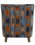 Lainey - Upholstered Ikat Armchair - Blue / Brown / Orange
