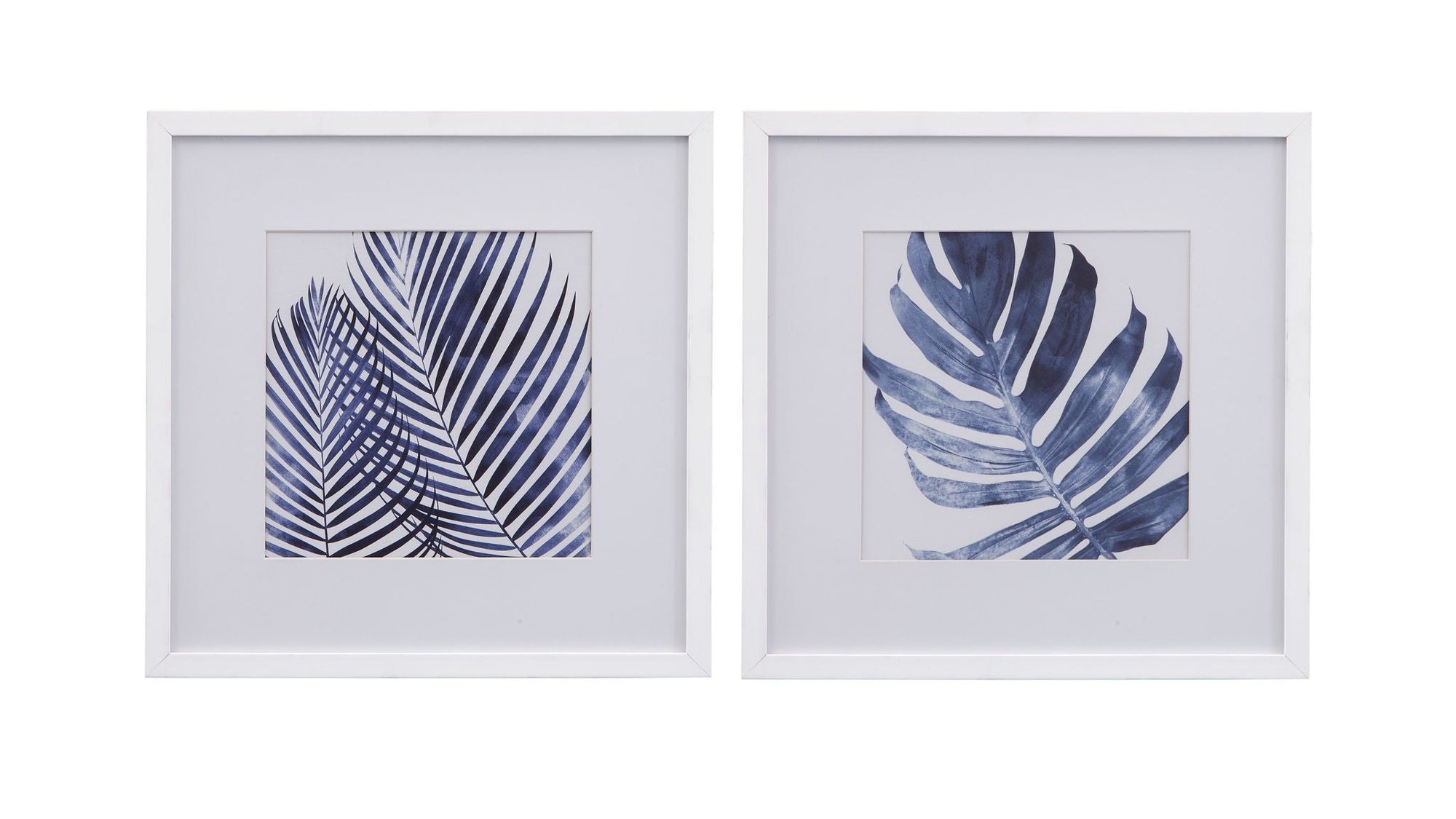 Leaves Canvas Art Set of 2 - White