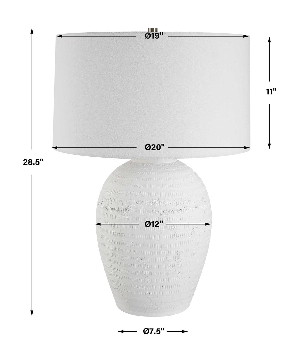 Reyna - Chalk Table Lamp - White