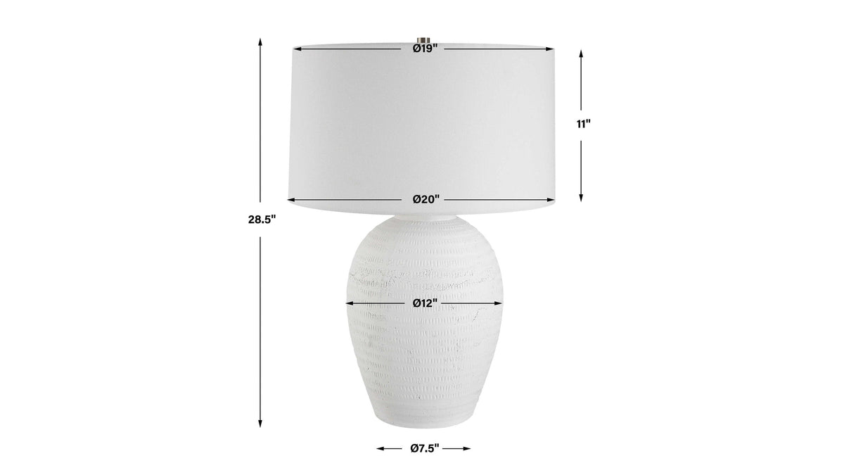 Reyna - Chalk Table Lamp - White
