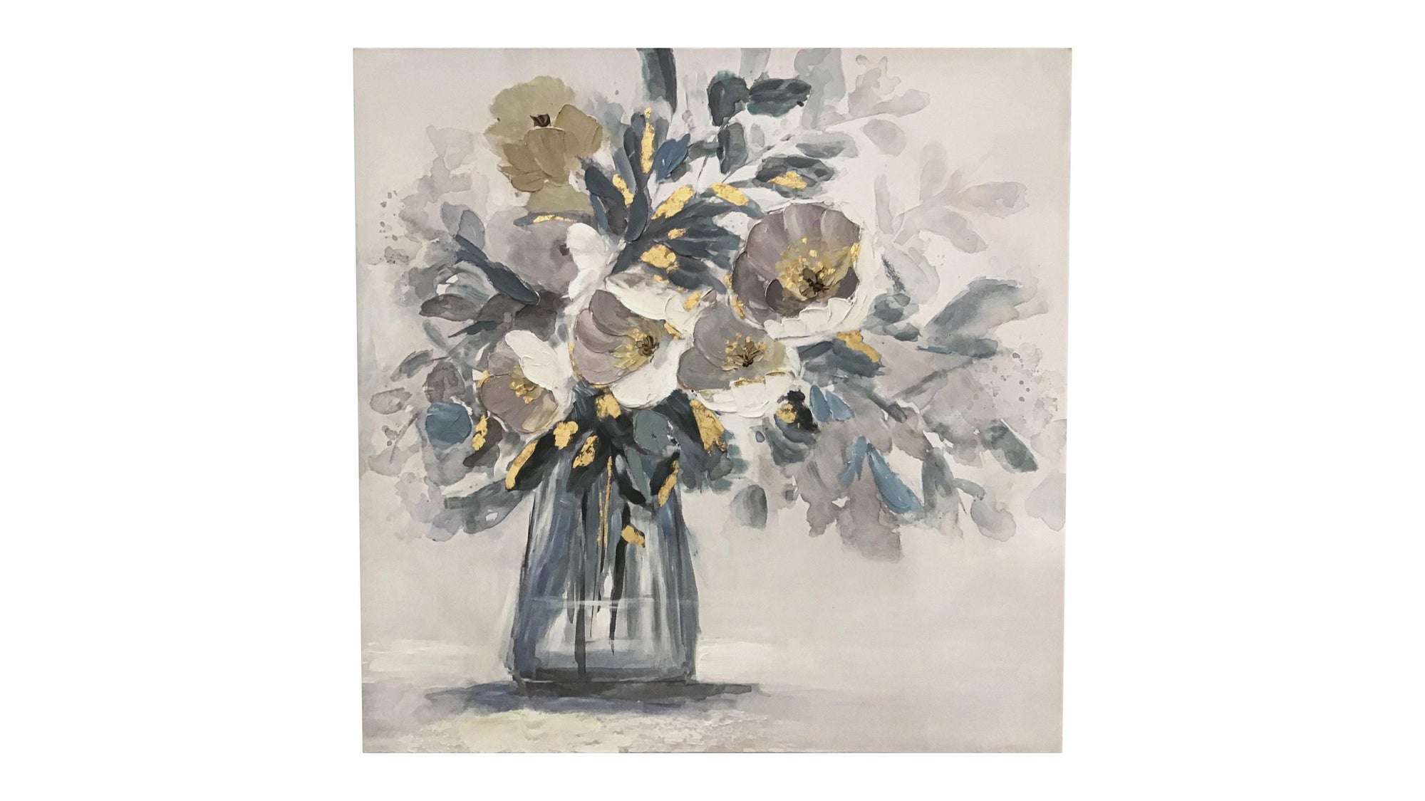 Chloe Canvas Art - Beige / Light Blue