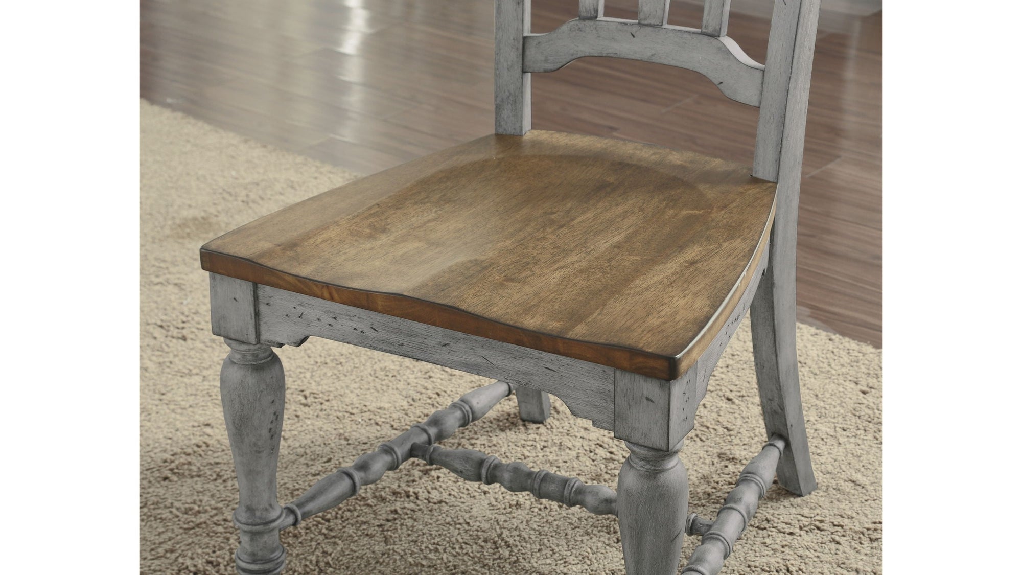 Plymouth - Dining Chair Set of 2 - Gray / Dark Brown