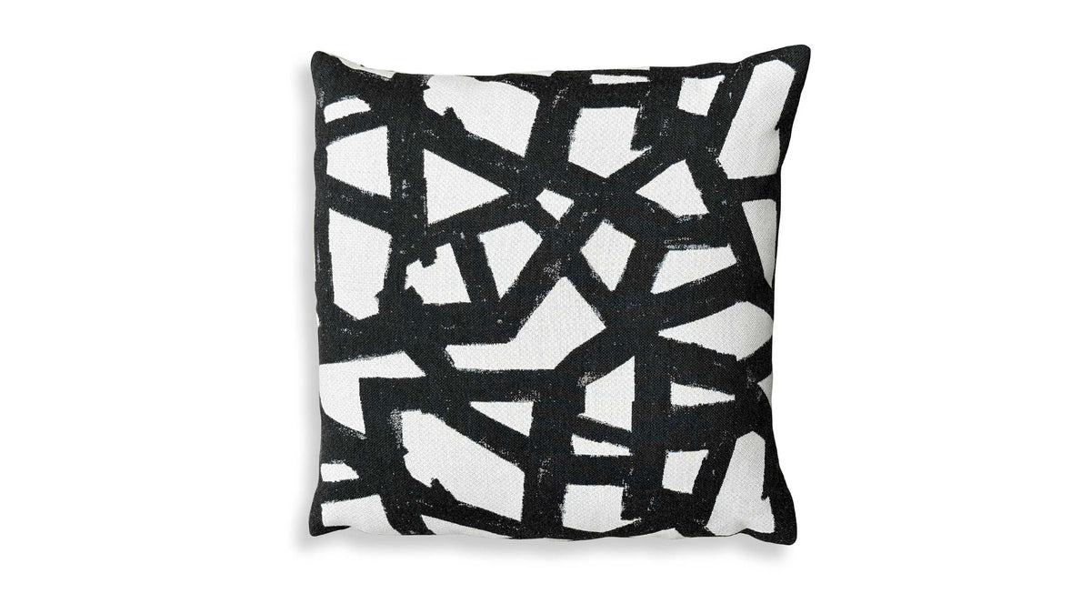 Draft - Outdoor Pillow - Onyx / White