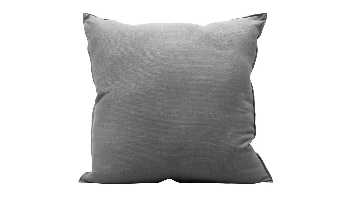 Genuine Leather - Geometric Studded Throw Pillow - Gray