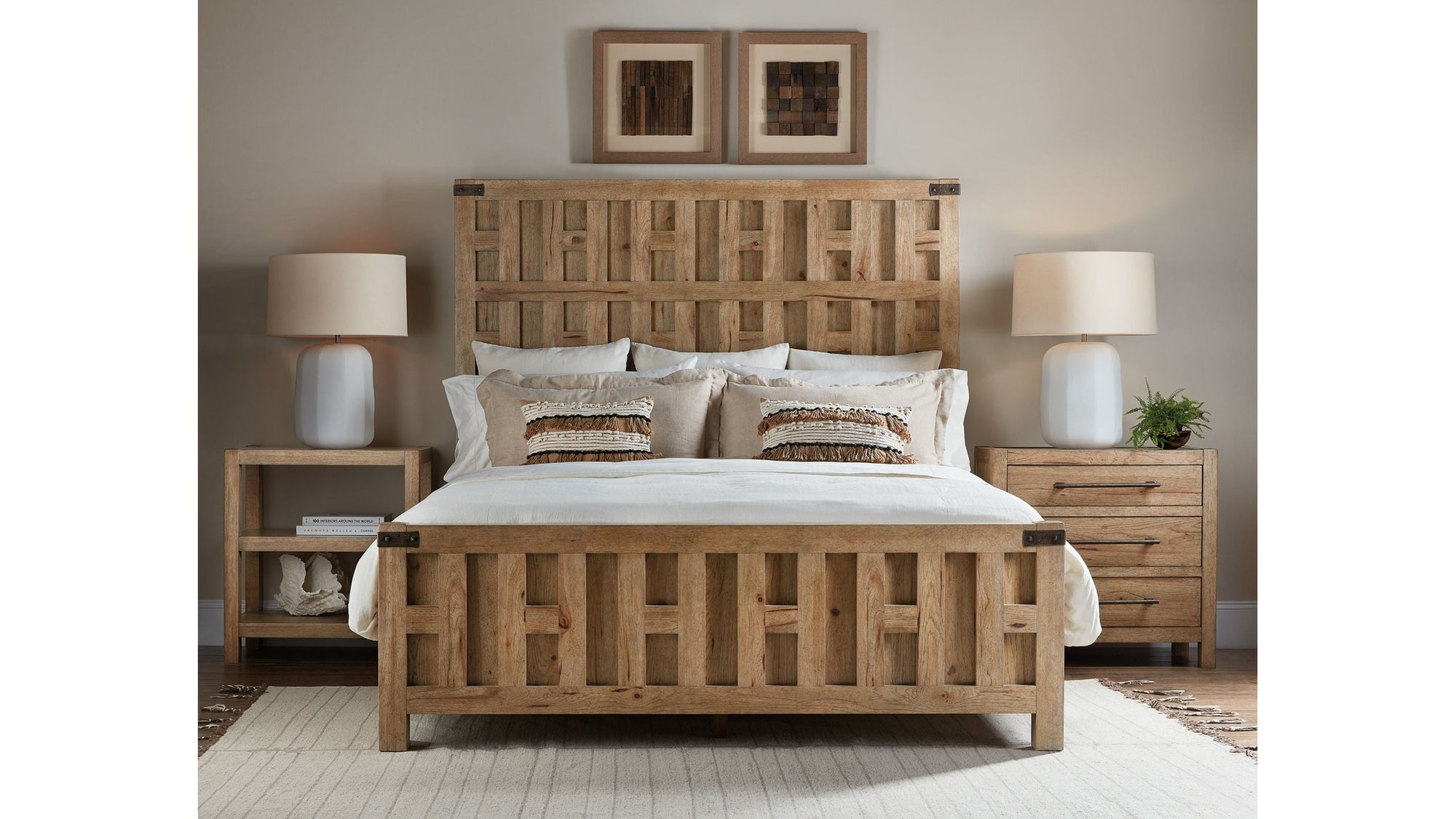 Vineyard Row - Three-Drawer Nightstand - Light Brown