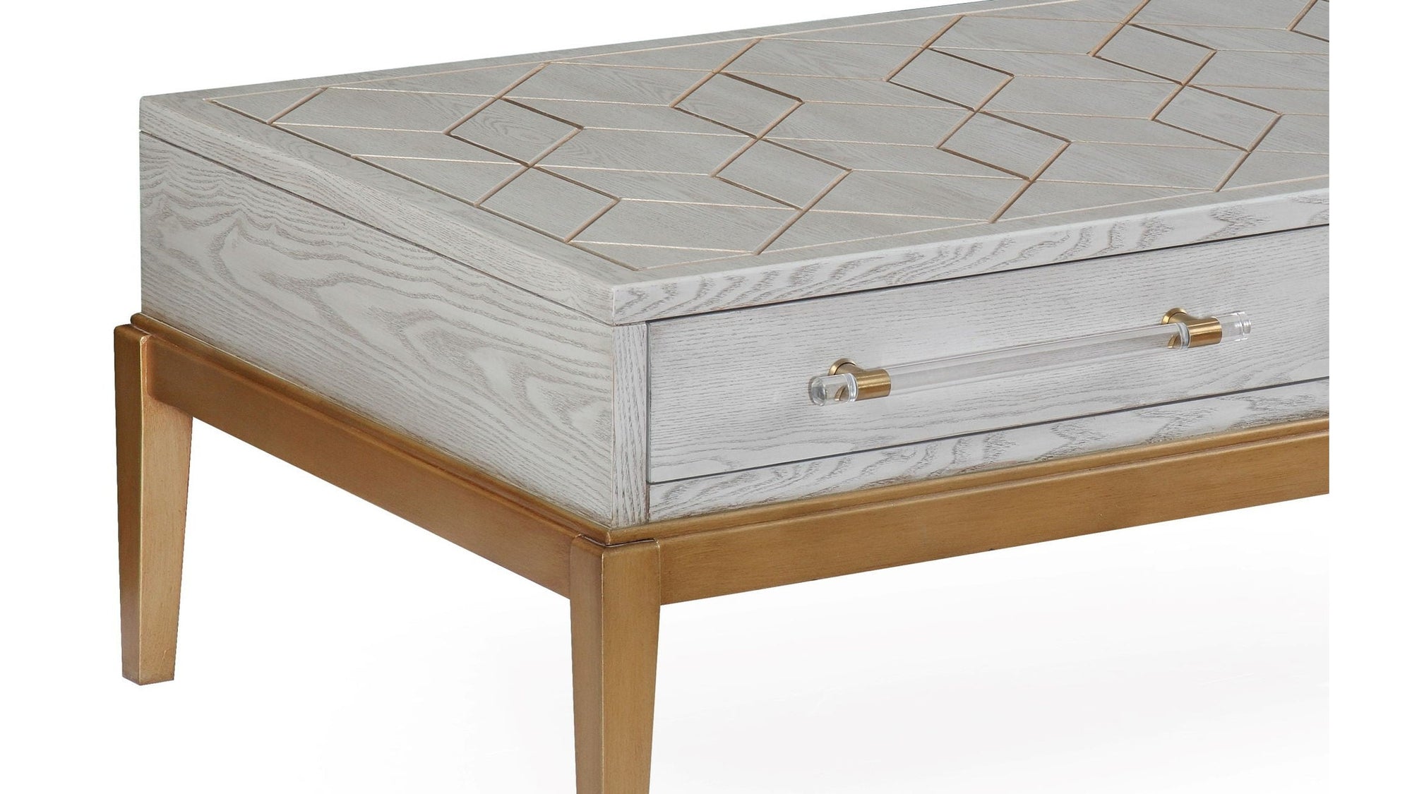 Perrine - Rectangle Cocktail Table - Silver / Gold
