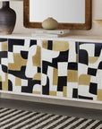 Xander - Server - White Wash Mango / Mosaic Ivory / Brass / Ebony
