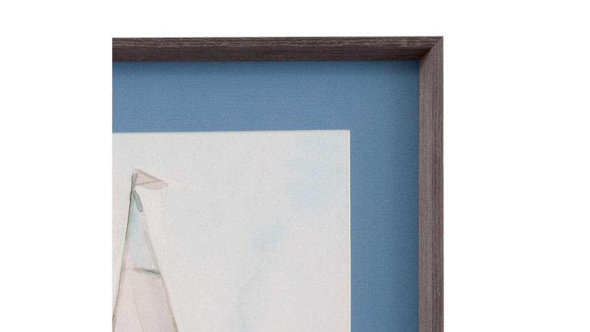 Sail Scribble I Framed Print - Blue