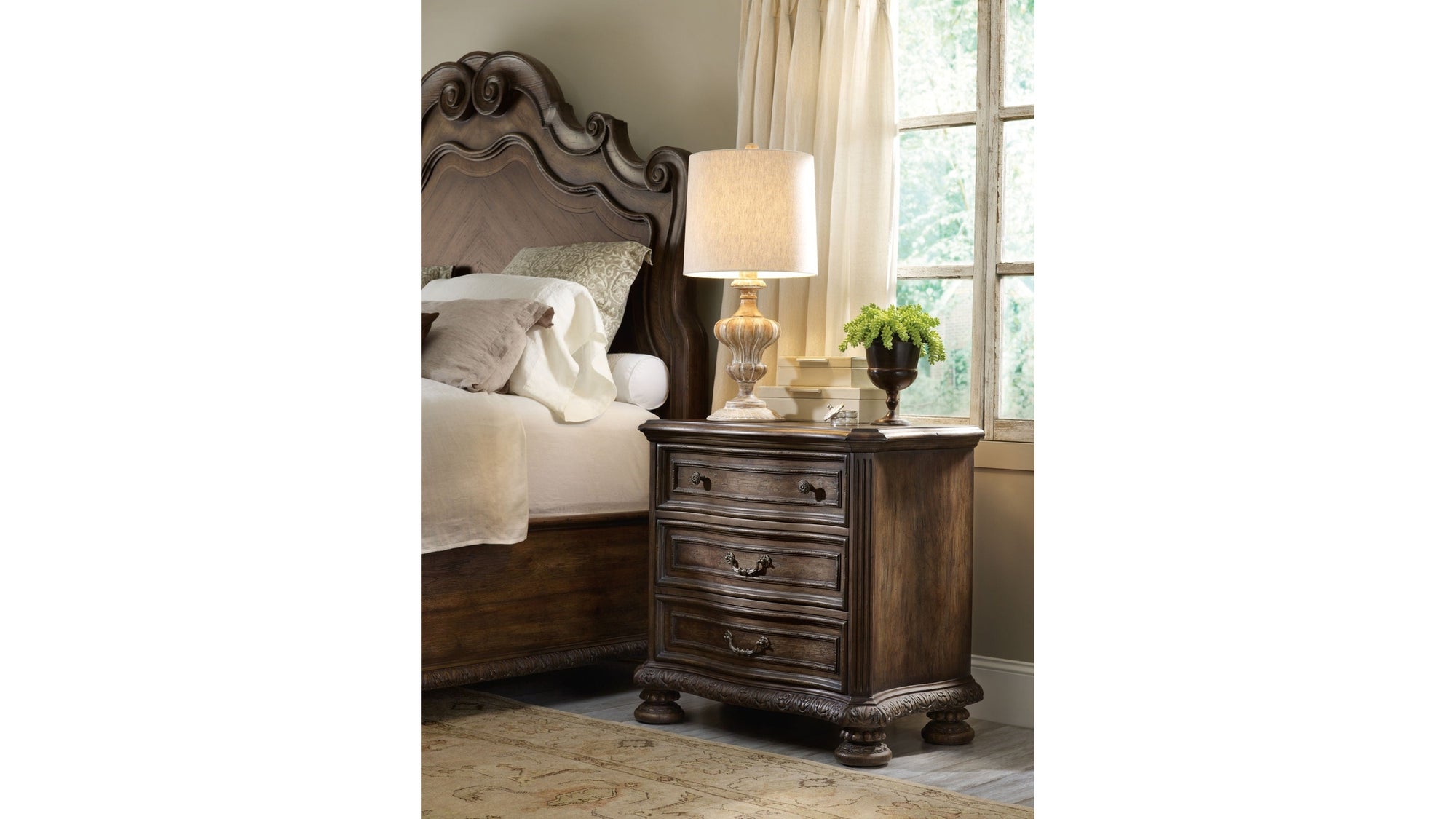 Rhapsody - 3-Drawer Nightstand - Dark Brown