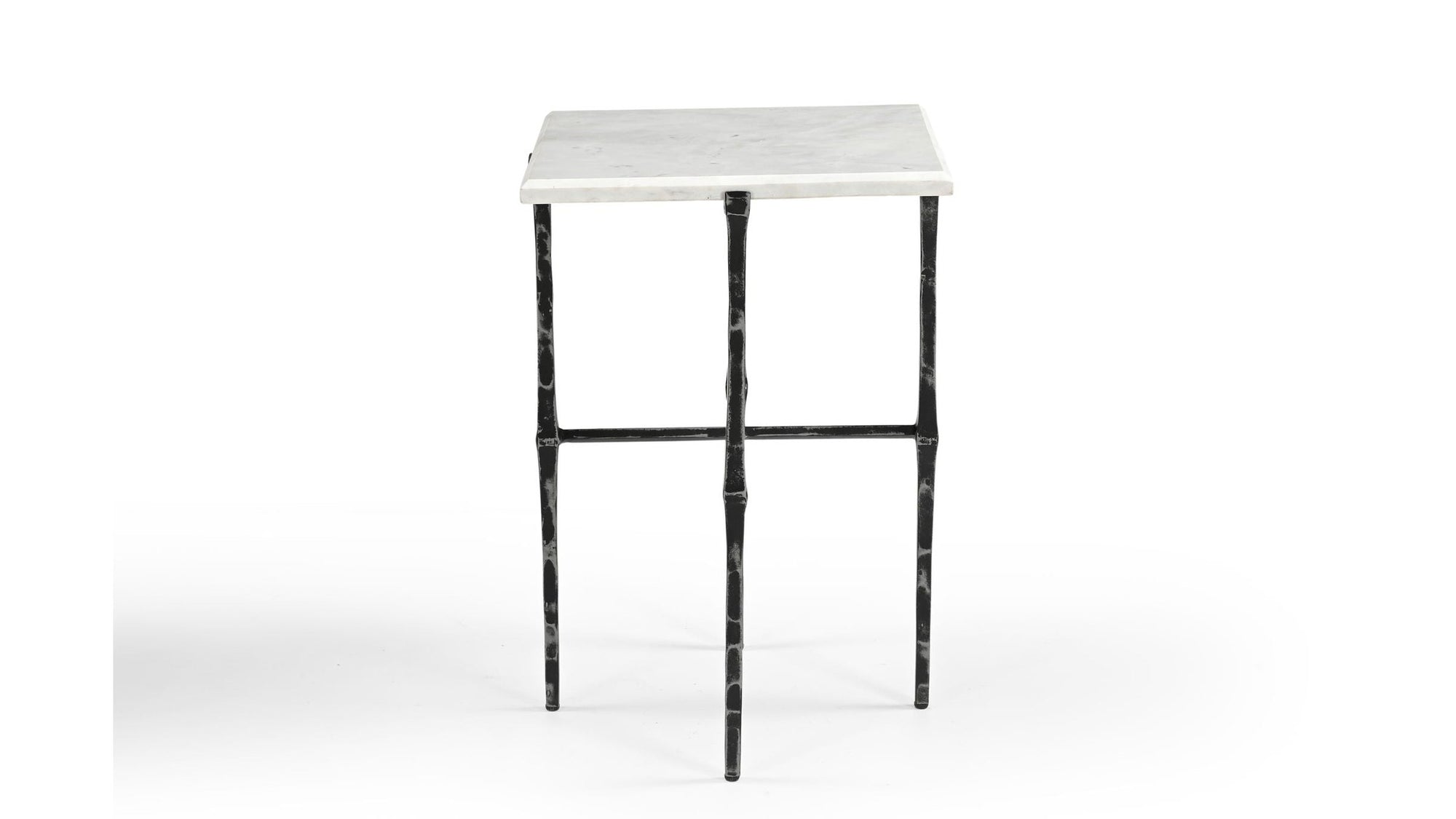 Darcy - Accent Table - Antique Nickel / White