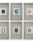 Agate - Stone Wall Art (Set of 6) - Silver