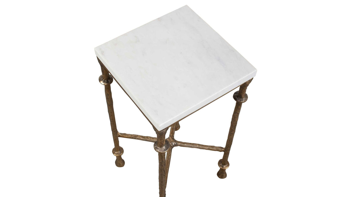 Penelope - Marble Accent Table - Brass / White