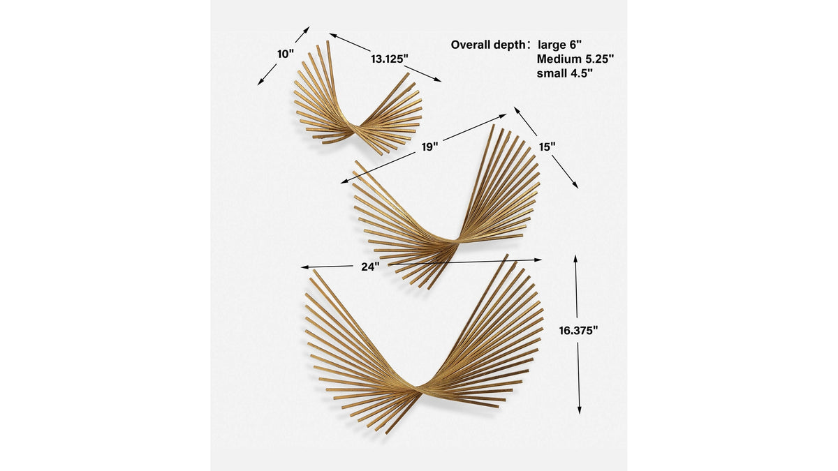 Coreograph - Antique Wall Decor Set of 3 - Gold
