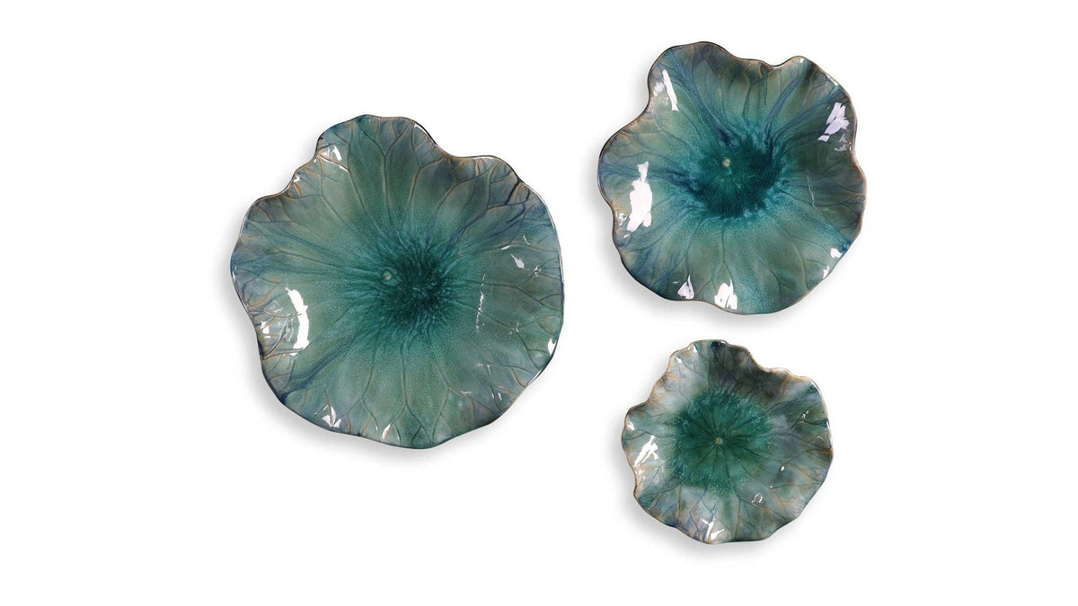 Abella - Ceramic Flowers Set of 3 - Blue