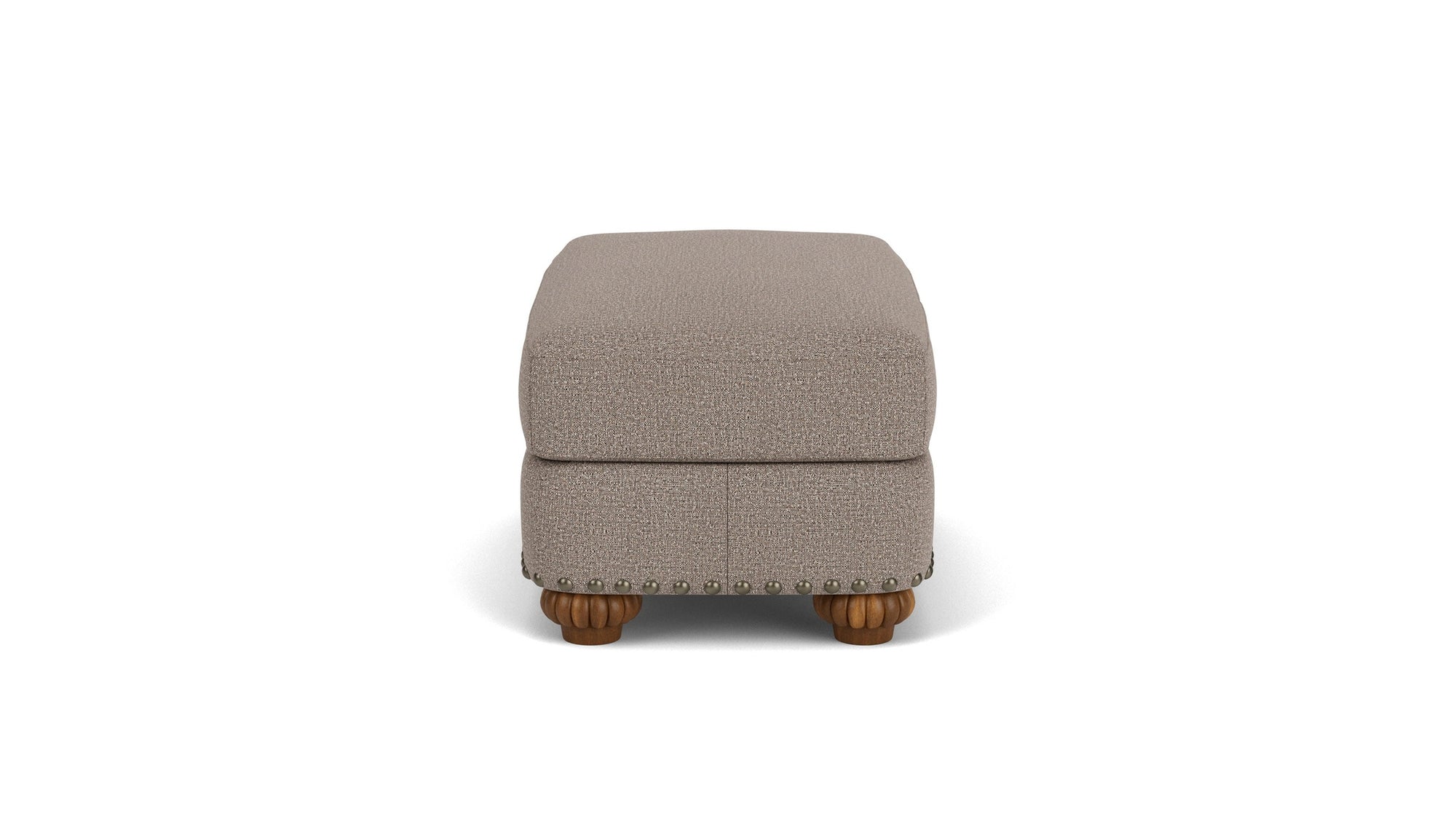 Patterson - Fabric Ottoman, Nailhead Trim