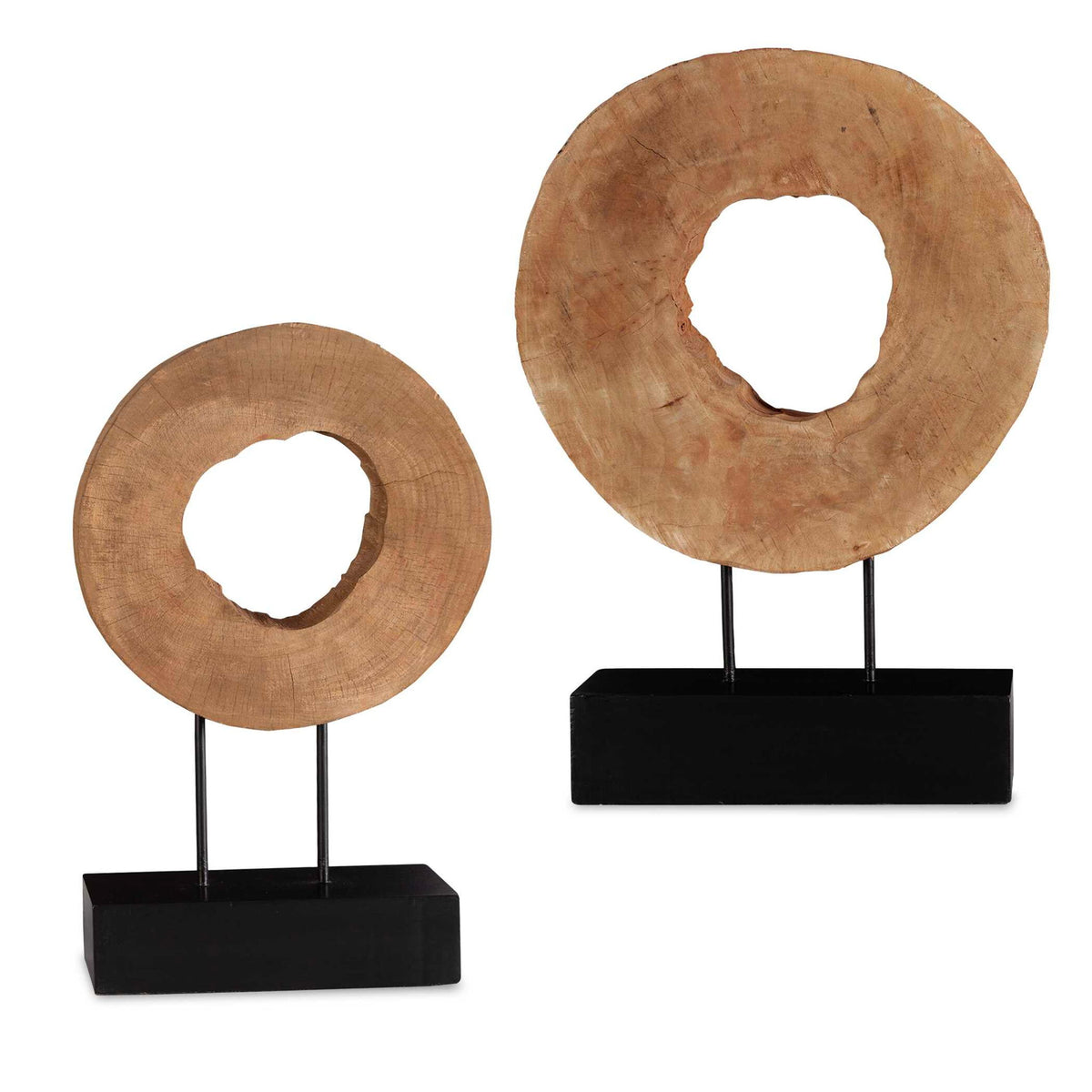 Ashlea - Wooden Sculptures (Set of 2) - Light Brown &amp; Black