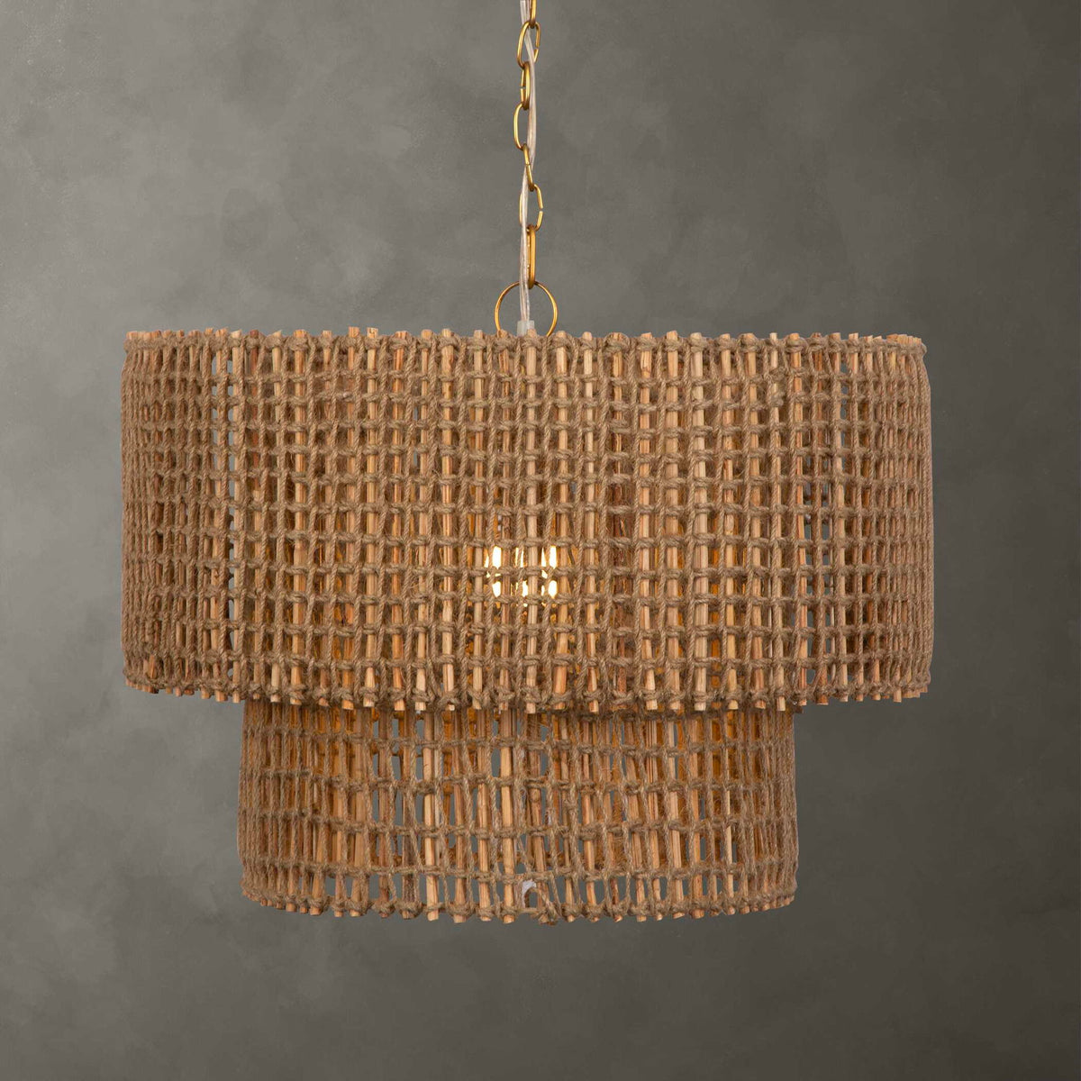 Biswas - Woven Jute 1 Light Pendant - Beige