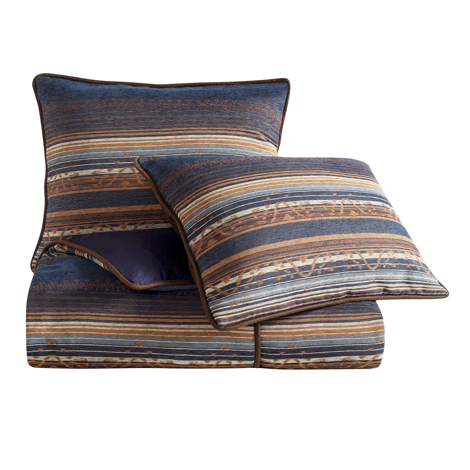 Estes - Queen Chenille Comforter Set (Set of 3) - Blue