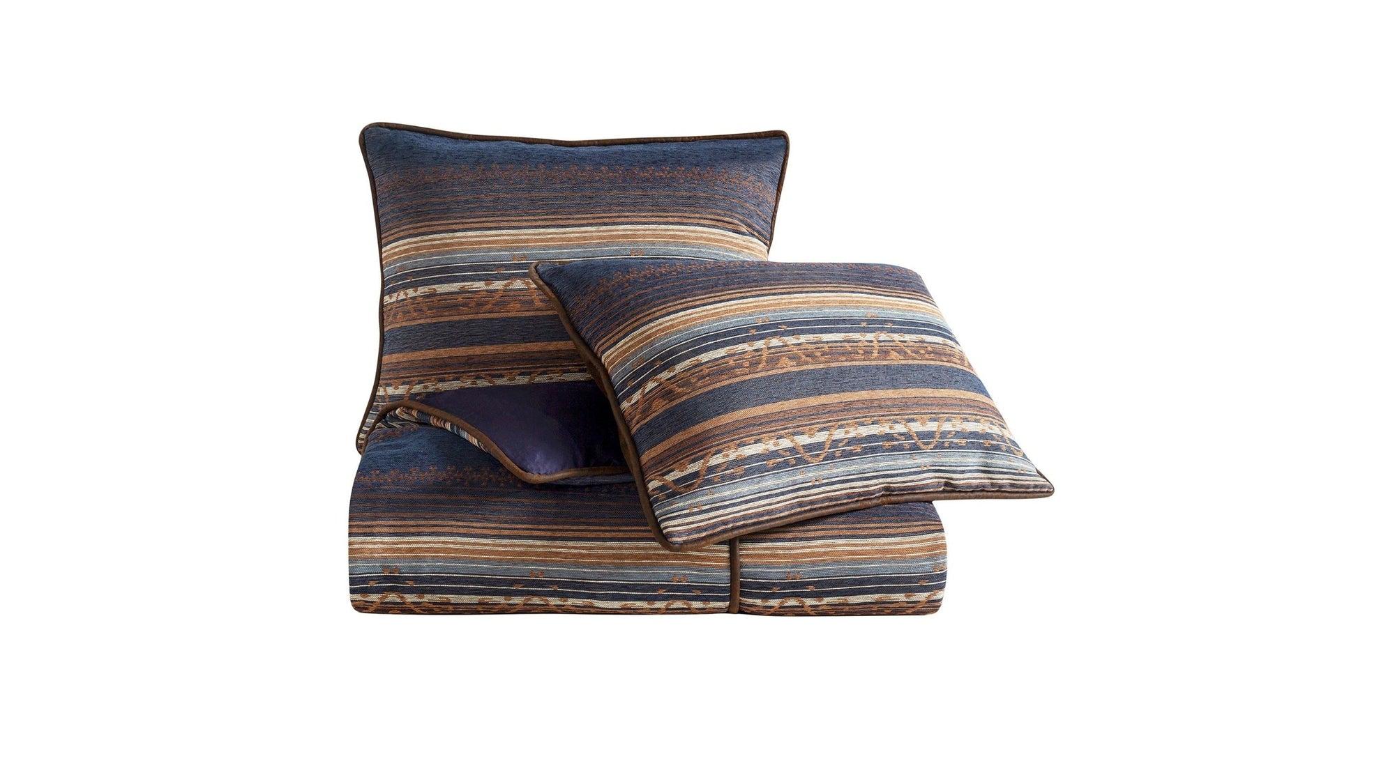 Estes - Queen Chenille Comforter Set Set of 3 - Blue