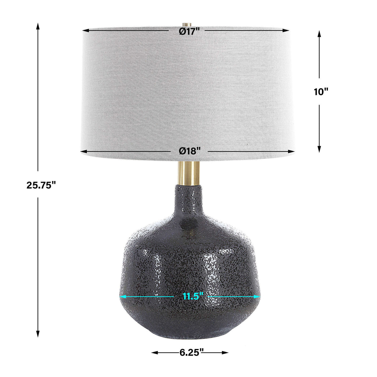 Flanagan - Mottled Gloss Table Lamp - Black