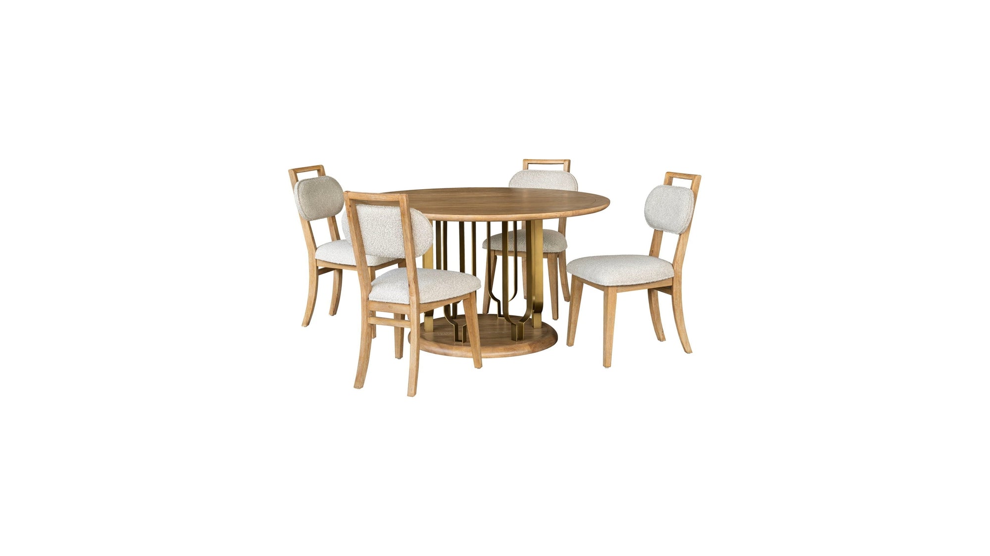 Ryder - Dining Table - Chestnut Elm / Antique Brass