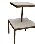 Antony - Side Table - White / Bronze