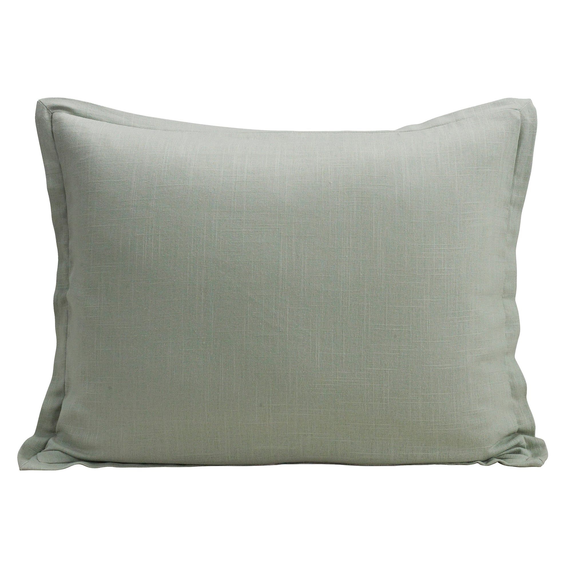 Hera - Washed Linen Tailored Dutch Euro Pillow - Sage