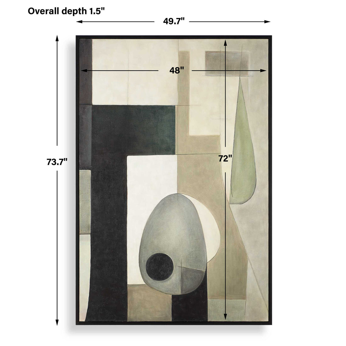Fair Trade - Geometric Abstract Art - Black / Brown / Gray / Green