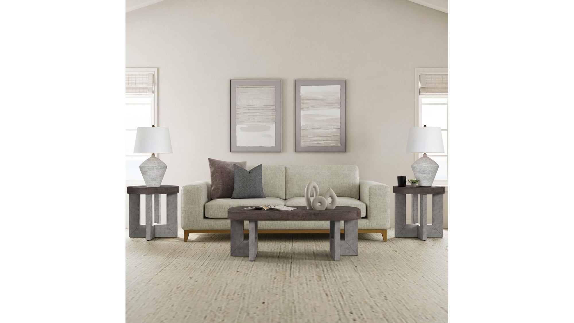 Zole II Framed Canvas - Gray