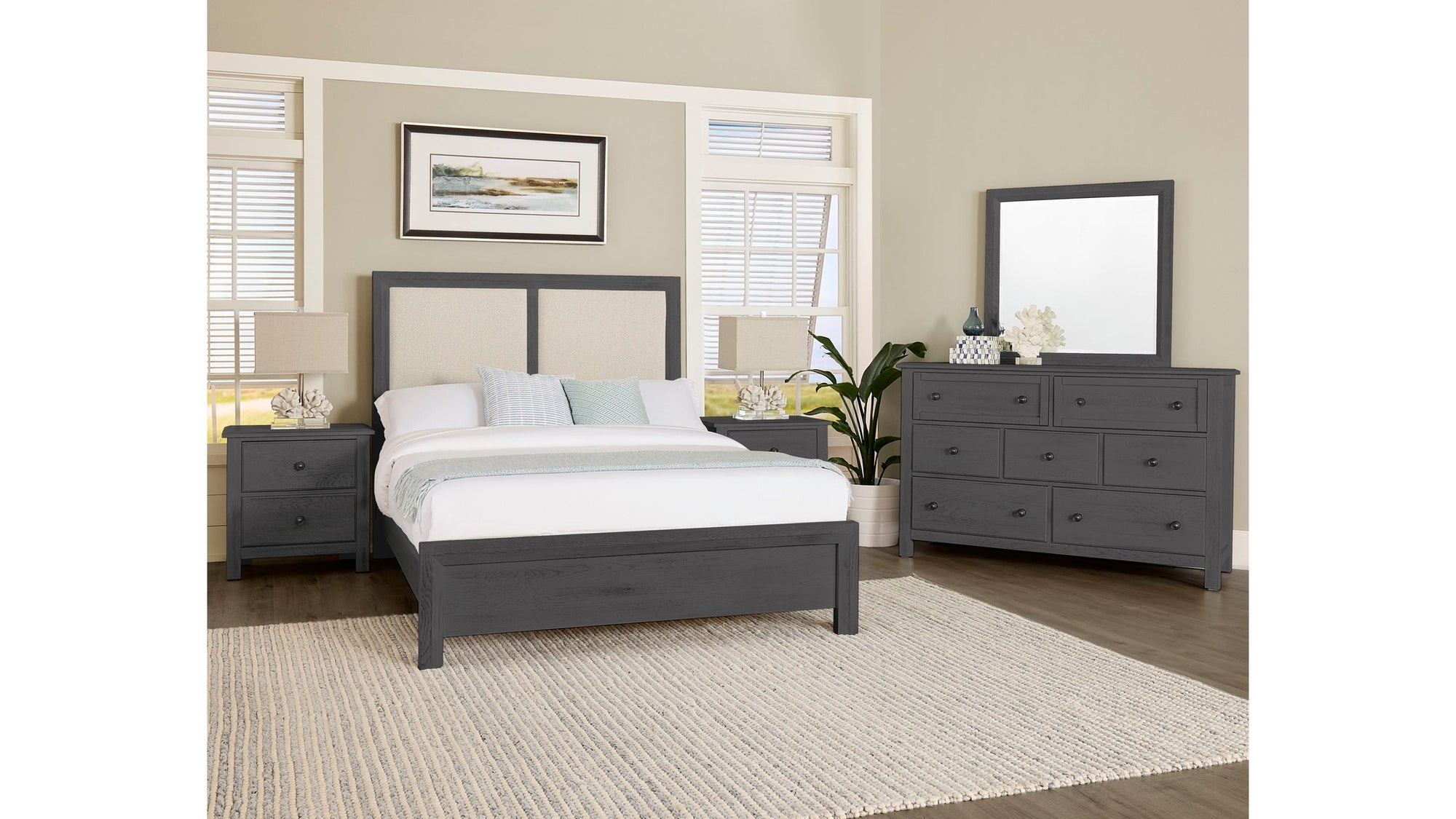 Custom Express - Upholstered Bed - Pebble Grey