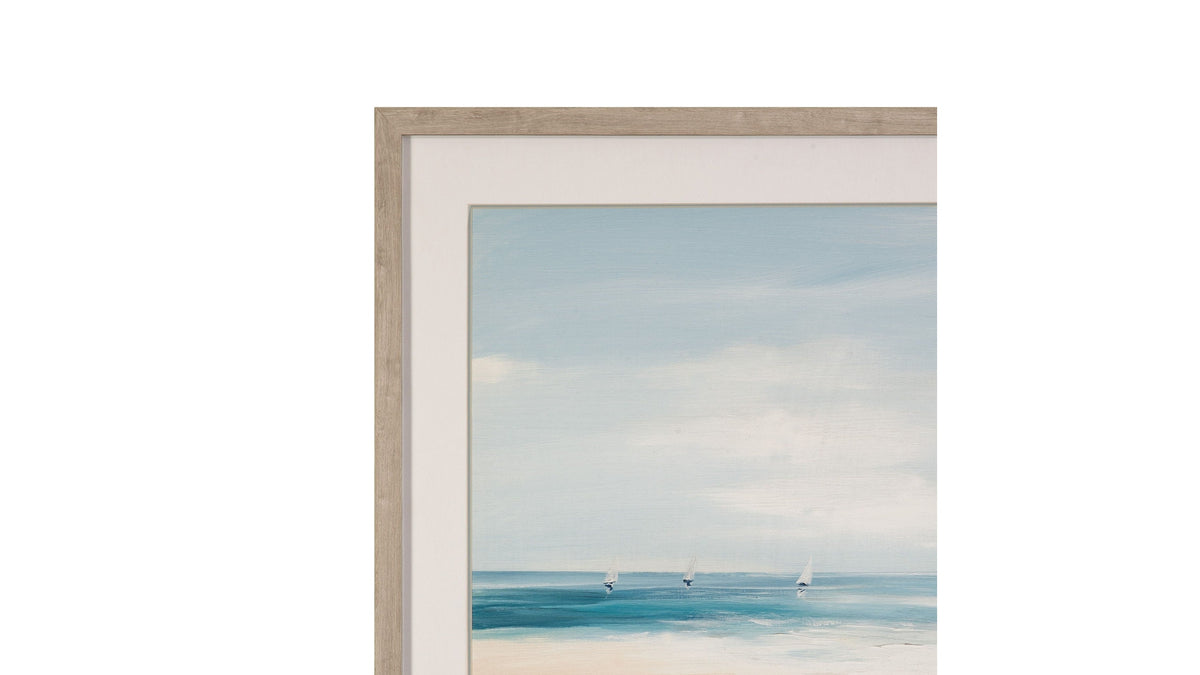 Beach Path Framed Print - Blue