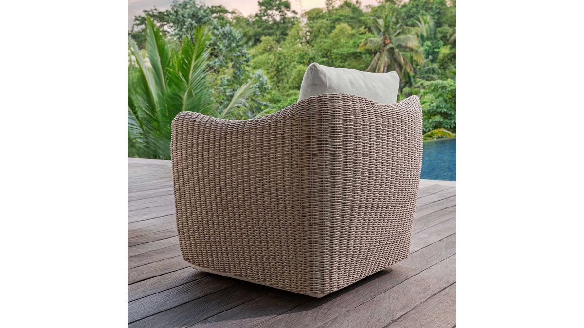 Sunset - Outdoor Swivel Lounge Chair - Oatmeal / Oyster White