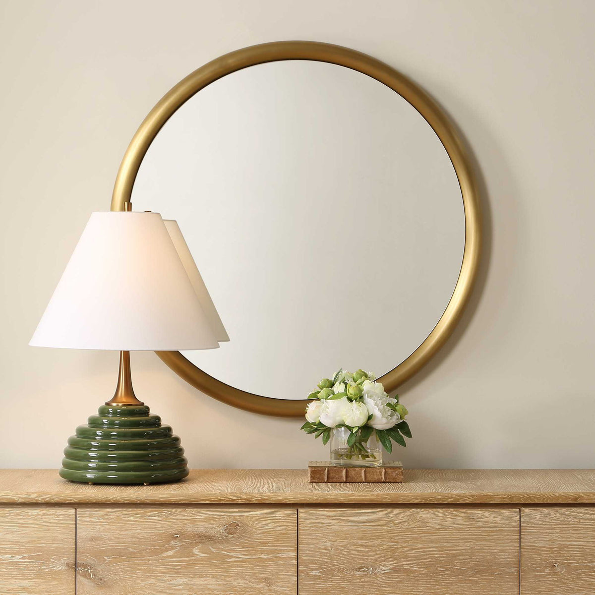 Atkinson - Modern Round Mirror - Brass