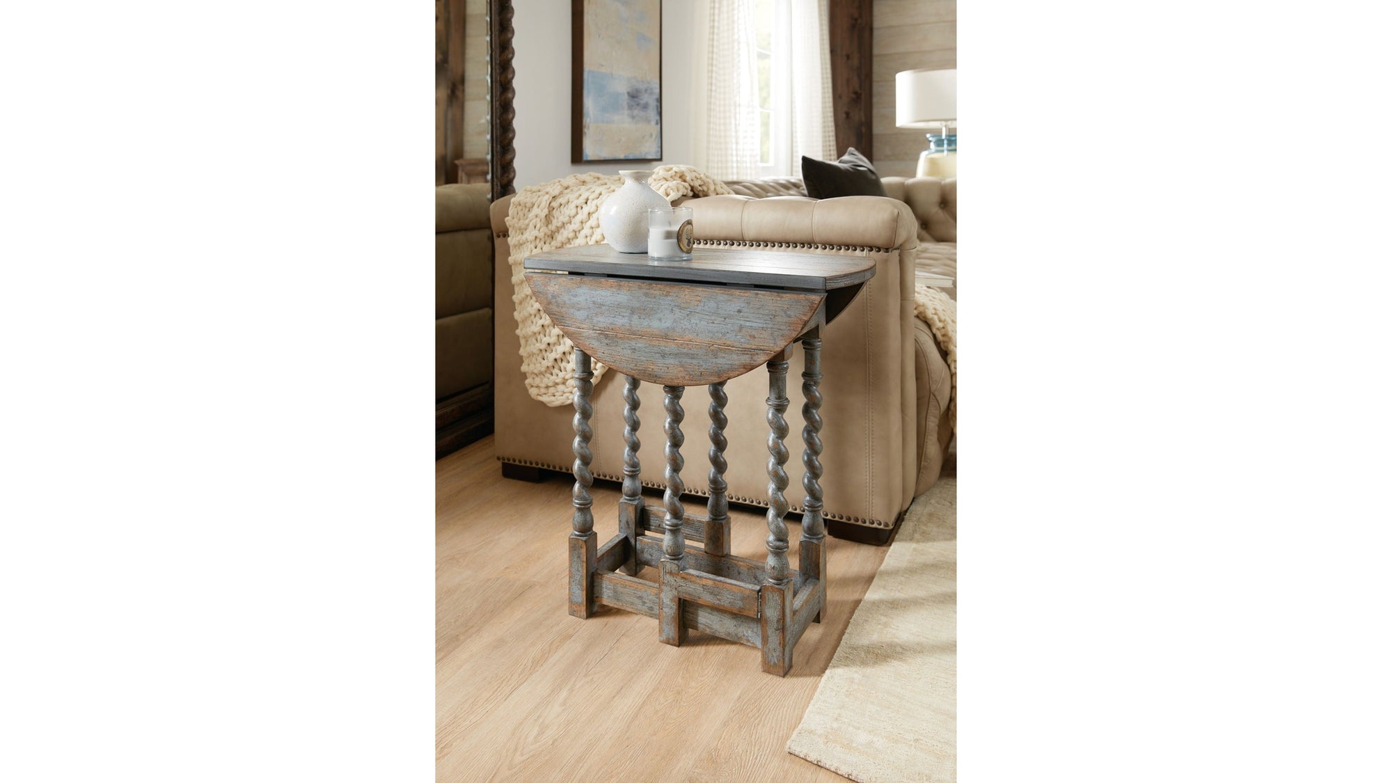 La Grange - Prause Gate Leg Round Table - Light Blue