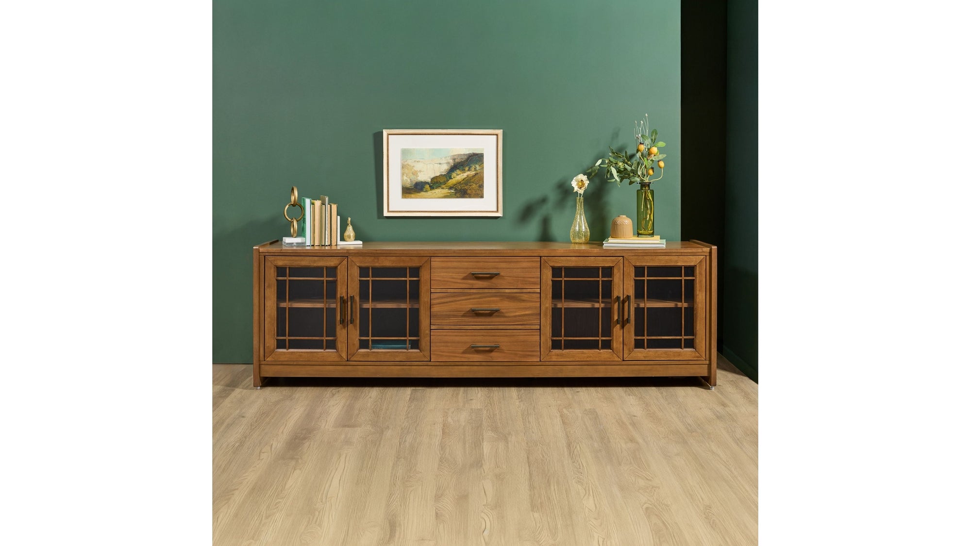Lincoln - Large Entertainment Base - Warm Walnut